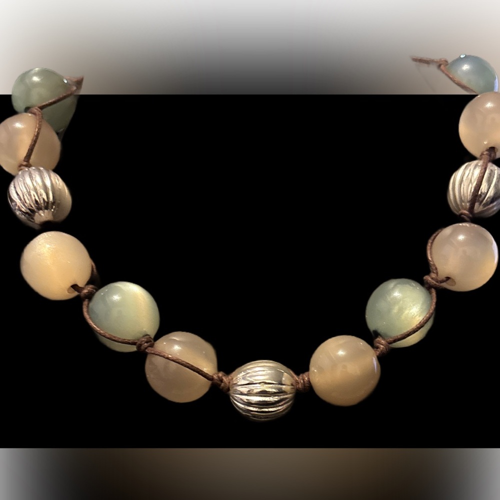 2/$25 George Cream and Silver Beaded Necklace